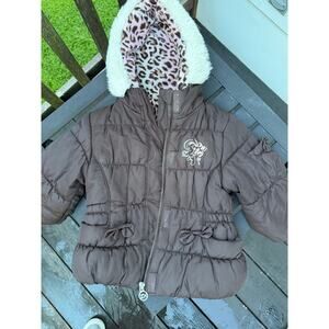 ZeroXposur Girls 2T Leopard Lined Puffer Coat